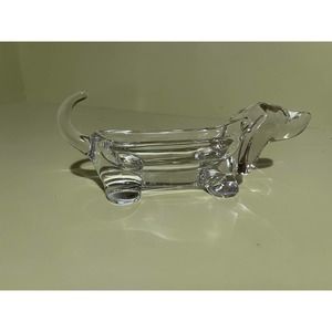 Vintage Art Lead‎ Crystal Dachshund Dog Candy Dish
